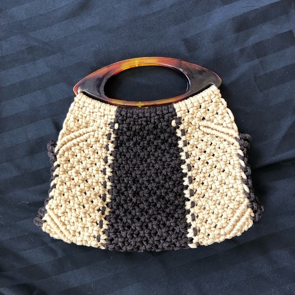 Vtg Handmade Macrame Purse - Picture 2 of 15